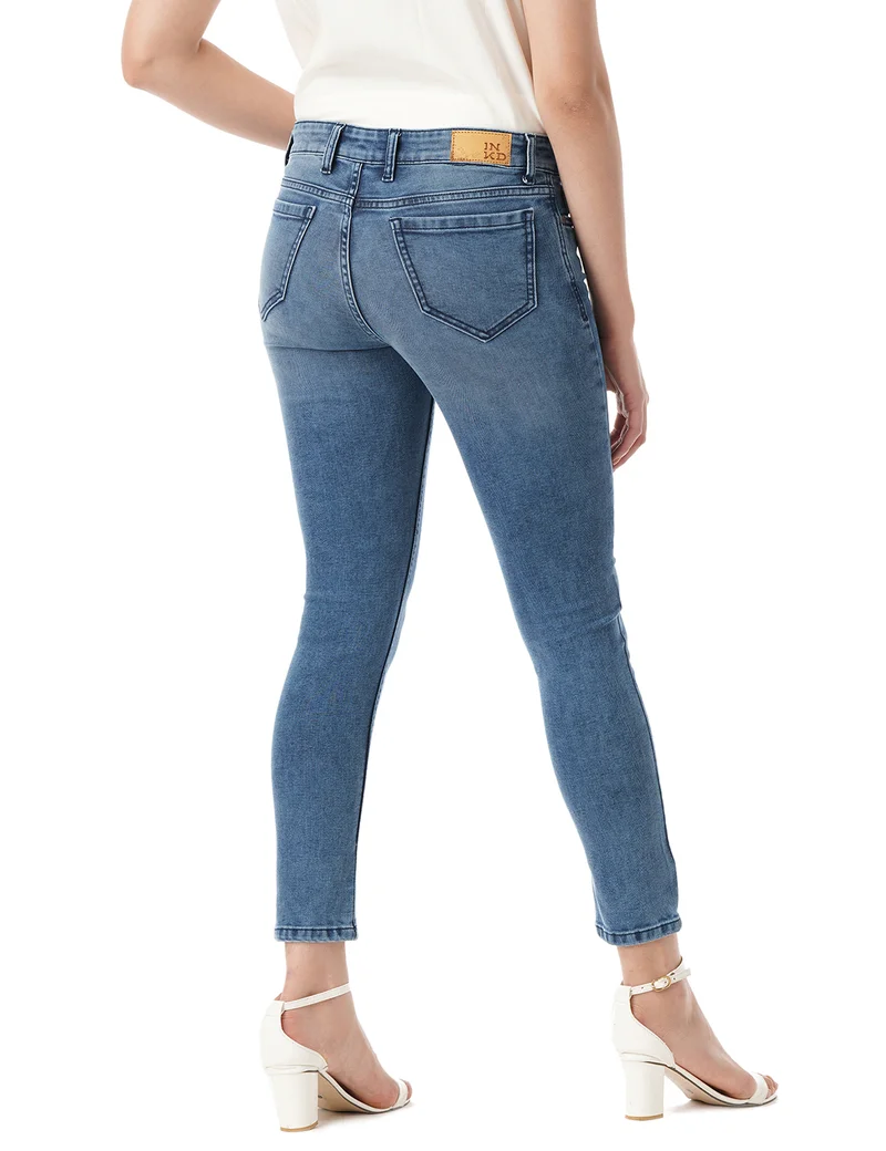 inkd جينز نسائي Airflex ضيق - متوسط الارتفاع | مزيج القطن | الوزن الخفيف | قماش قابل للتمدد | تصميم كلاسيك 5 بوكيتيب | جينز للنساء